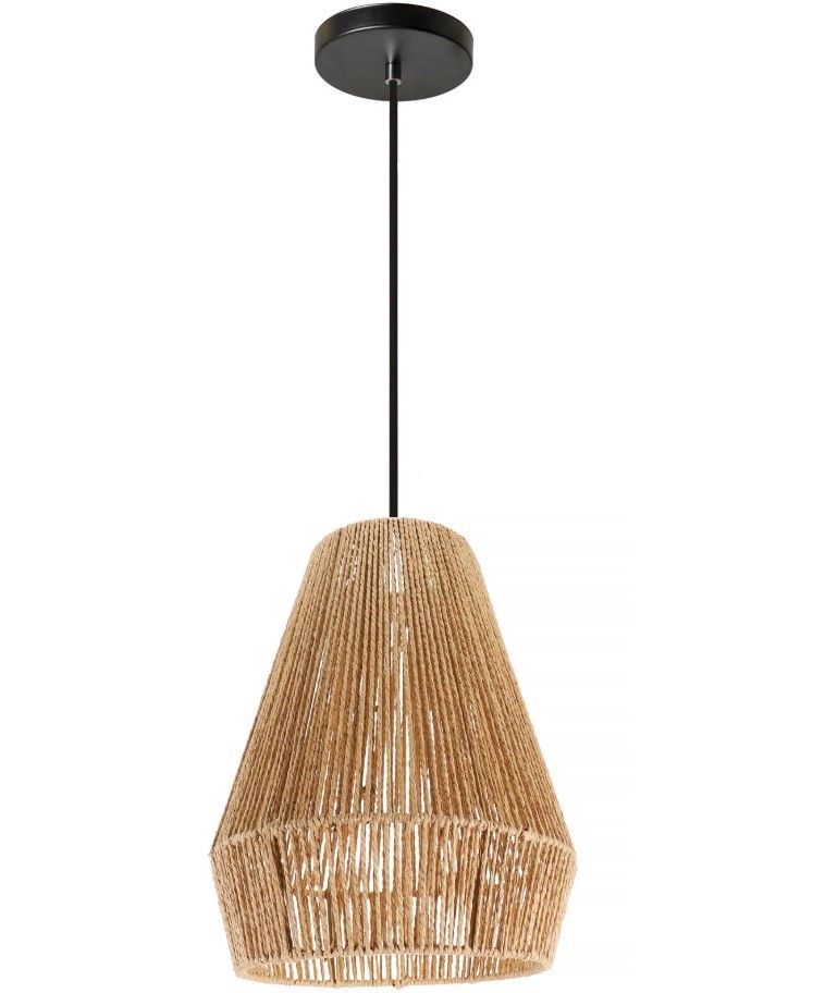 Lampa sufitowa boho Toolight Lampa wisząca z naturalnym sznurkiem jutowym Oświetlenie boho do salonu Lampa rustykalna E27 do jadalni Lampa wisząca w s