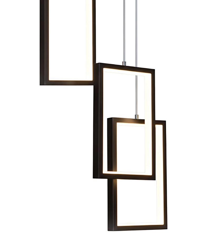 LAMPA SUFITOWA WISZĄCA LED LHJ089-7CP CZARNA