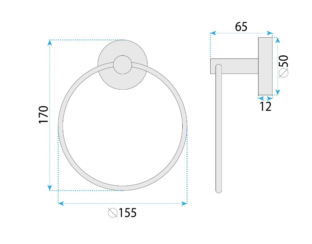 Wieszak łazienkowy RING 6610 Modern Złoty Szczotkowany