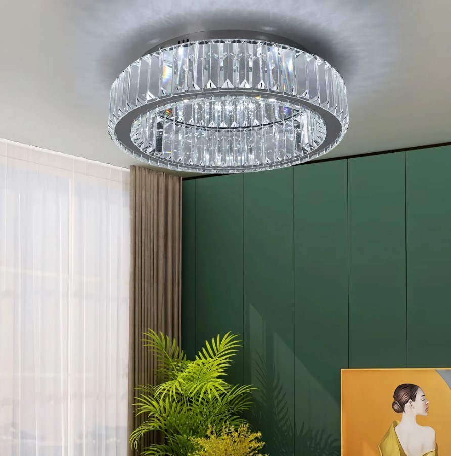 LAMPA KRYSZTAŁOWA PLAFON APP1742-C 40 cm CHROM