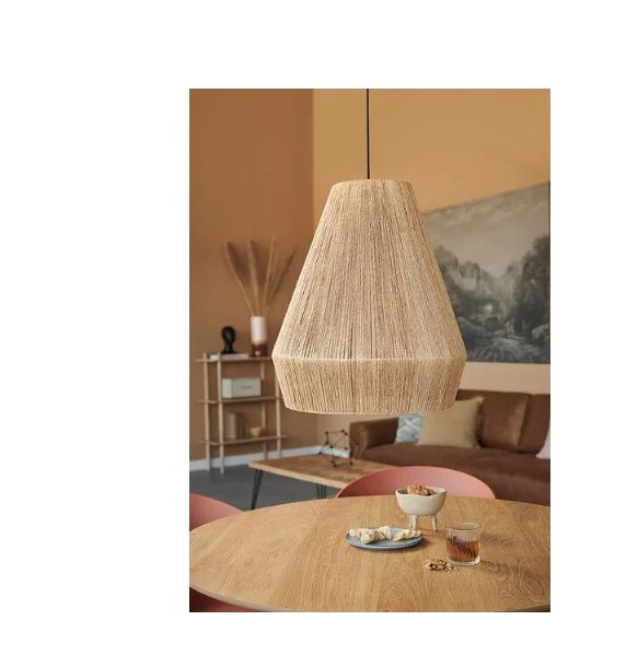 Lampa sufitowa boho Toolight Lampa wisząca z naturalnym sznurkiem jutowym Oświetlenie boho do salonu Lampa rustykalna E27 do jadalni Lampa wisząca w s