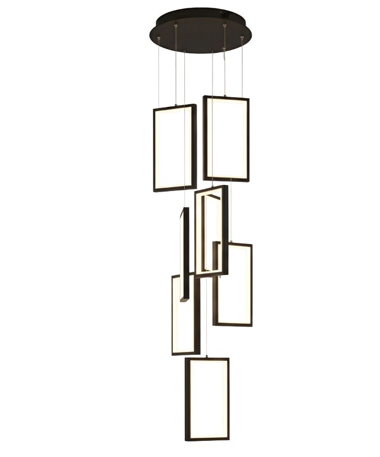 LAMPA SUFITOWA WISZĄCA LED LHJ089-7CP CZARNA