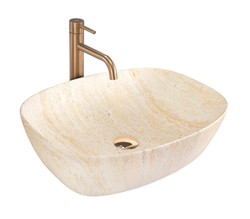 Umywalka nablatowa Rea Freja Travertine Matt
