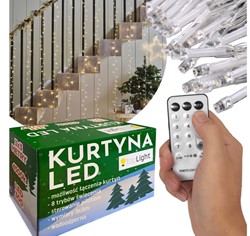 Kurtyna WEWNĘTRZNA 300 LED + PILOT