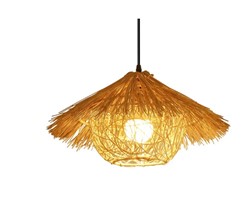 Lampa sufitowa boho Toolight Lampa wisząca z naturalnym sznurkiem jutowym Oświetlenie boho do salonu Lampa rustykalna E27 do jadalni Lampa wisząca w s
