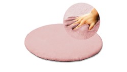 DYWAN JEDWABISTY WYSOKI OKRĄGŁY RABBIT PINK 100 CM