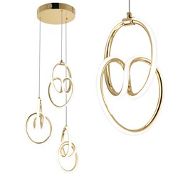 Lampa sufitowa glamour z kryształami Toolight Złota lampa wisząca z sześcioma punktami światła Lampa sufitowa E14 do salonu i sypialni Oświetlenie gla