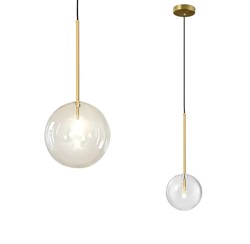 Lampa Sufitowa Wisząca Szklana Kula ZŁOTA 20cm APP1683-1CP