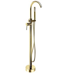 bateria wannowa podłogowa Rea nowoczesna bateria złota podłogowa armatura wannowa Rea Clark bateria podłogowa z powłoką PVD elegancka bateria do łazie