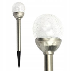 LAMPA SOLARNA OGRODOWA WBIJANA LED SZKLANA