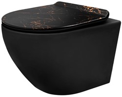 MISA WC PODWIESZANA CARLO MINI SLIM RIMLESS BLACK MARBLE