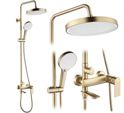 zestaw prysznicowo-wannowy chromowany natynkowy zestaw prysznicowy z deszczownicą prysznic z technologią Anti-Calc zestaw prysznicowy trzy funkcje ele