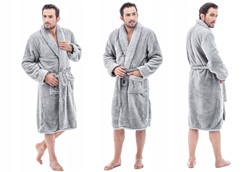 MIĘKKI MĘSKI SZLAFROK SALL L.GREY XXL