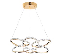 Lampa sufitowa glamour z kryształami Toolight Złota lampa wisząca z sześcioma punktami światła Lampa sufitowa E14 do salonu i sypialni Oświetlenie gla