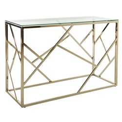 STOLIK KONSOLA SZKLANY 120X40 GOLD