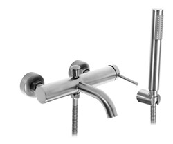chromowana bateria wannowa Rea bateria wannowa z napowietrzonym perlatorem nowoczesna bateria wannowa ścienna bateria z głowicą ceramiczną elegancka b