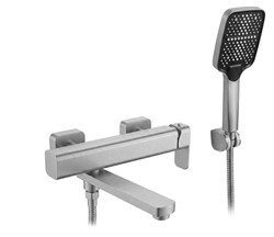 chromowana bateria wannowa Rea bateria wannowa z napowietrzonym perlatorem nowoczesna bateria wannowa ścienna bateria z głowicą ceramiczną elegancka b