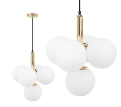 Geometryczna lampa sufitowa Toolight Nowoczesne oświetlenie loftowe z trzema punktami świetlnymi Lampa wisząca E27 do salonu i kuchni Styl industrialn