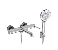 chromowana bateria wannowa Rea bateria wannowa z napowietrzonym perlatorem nowoczesna bateria wannowa ścienna bateria z głowicą ceramiczną elegancka b