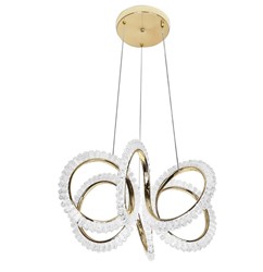 Lampa sufitowa glamour z kryształami Toolight Złota lampa wisząca z sześcioma punktami światła Lampa sufitowa E14 do salonu i sypialni Oświetlenie gla