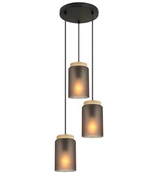 LAMPA SUFITOWA WISZĄCA APP1811-3CPR Frosted Grey