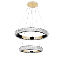 Lampa sufitowa glamour z kryształami Toolight Złota lampa wisząca z sześcioma punktami światła Lampa sufitowa E14 do salonu i sypialni Oświetlenie gla