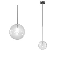 Lampa Sufitowa Wisząca Szklana Kula CZARNY CHROM 15cm APP1682-1CP