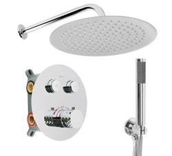 Zestaw natryskowy podtynkowy chromowany Minimalistyczny zestaw prysznicowy Rea Prysznic z ultra cienką deszczownicą System Anti-Calc w zestawach prysz