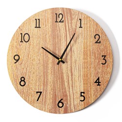 ZEGAR OKRĄGŁY SKANDYNAWSKI DREWNIANY L.BROWN 30 CM
