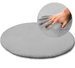 DYWAN JEDWABISTY WYSOKI OKRĄGŁY RABBIT L.GREY 100 CM