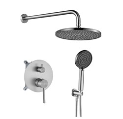 Zestaw prysznicowo-wannowy podtynkowy złoty Zestaw prysznicowy z deszczownicą ultra cienką Podtynkowa bateria prysznicowo-wannowa Nowoczesny zestaw pr