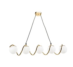 Lampa sufitowa glamour z kryształami Toolight Złota lampa wisząca z sześcioma punktami światła Lampa sufitowa E14 do salonu i sypialni Oświetlenie gla