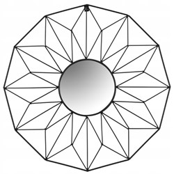 LUSTRO OKRĄGŁE GEOMETRYCZNE CZARNE 58 CM