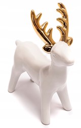 CERAMICZNA FIGURKA ŚWIATECZNA RENIFER BIAŁY