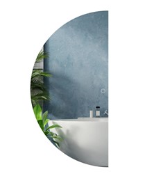 okrągłe lustro LED z białą ramą lustro LED 600 mm z regulacją oświetlenia nowoczesne lustro łazienkowe z funkcją anti-fog lustro LED z głośnikami Blue