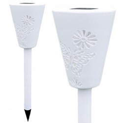 LAMPA SOLARNA OGRODOWA WBIJANA LED BIAŁA