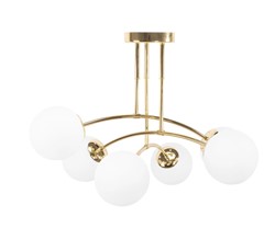 Lampa sufitowa glamour z kryształami Toolight Złota lampa wisząca z sześcioma punktami światła Lampa sufitowa E14 do salonu i sypialni Oświetlenie gla