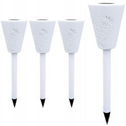 LAMPA SOLARNA OGRODOWA WBIJANA LED BIAŁA KPL. 3 SZT