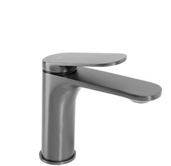 Bateria umywalkowa tytanowa Bateria nablatowa Rea Lungo Grip Bateria umywalkowa w kolorze tytanowym Nowoczesna bateria umywalkowa z powłoką PVD Bateri