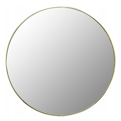 OKRĄGŁE LUSTRO CIENKA METALOWA RAMA GOLD - 40 CM