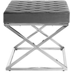 ŁAWKA GLAMOUR PIKOWANA 50X50 SZARA
