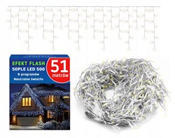 LAMPKI ZEWNĘTRZNE SOPLE 500 LED BIAŁE/BARWA CIEPŁA