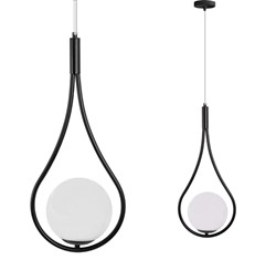 Lampa sufitowa wisząca z 5 kloszami Nowoczesna lampa do salonu Toolight Lampa minimalistyczna do jadalni Oświetlenie sufitowe z mlecznym szkłem Lampa