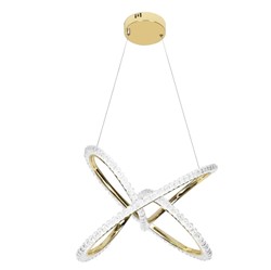 Lampa sufitowa glamour z kryształami Toolight Złota lampa wisząca z sześcioma punktami światła Lampa sufitowa E14 do salonu i sypialni Oświetlenie gla