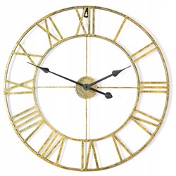 METALOWY ZEGAR ŚCIENNY RETRO ZŁOTY 60 CM
