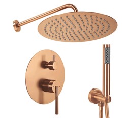 zestaw prysznicowy podtynkowy Rea Agron bateria prysznicowa Rea złoty szczotkowany prysznicowy zestaw podtynkowy zestaw z deszczownicą Rea nowoczesny 