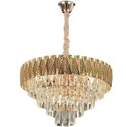 Lampa sufitowa glamour z kryształami Toolight Złota lampa wisząca z sześcioma punktami światła Lampa sufitowa E14 do salonu i sypialni Oświetlenie gla