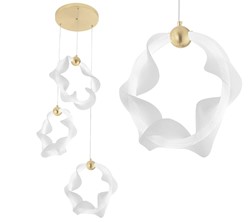 Lampa sufitowa glamour z kryształami Toolight Złota lampa wisząca z sześcioma punktami światła Lampa sufitowa E14 do salonu i sypialni Oświetlenie gla